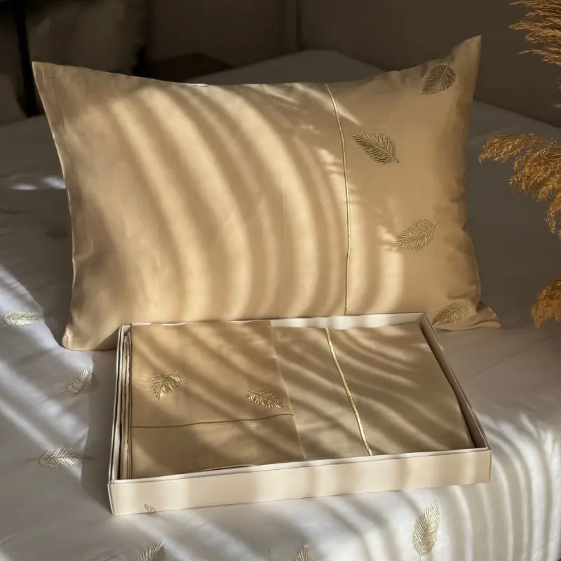 Parure de lit feuille dorée – Image 3