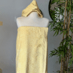 Sortie de bain 2 pièces avec peignoir et serviette assortie – Douce, absorbante et séchage rapide