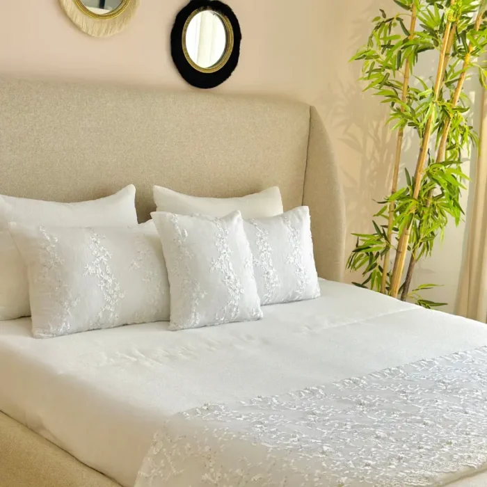 Couvre-lit de Noces Perle Blanche Tunisie – Luxe & Raffinement