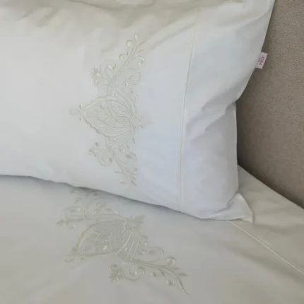 Parure de lit Sultana 6 pièces coton satiné brodée – Assia Home Tunisie