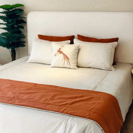 Nappe orange unie 100% coton – Design moderne Assia Home