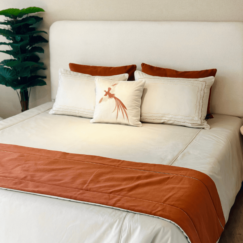 Nappe orange unie 100% coton – Design moderne Assia Home