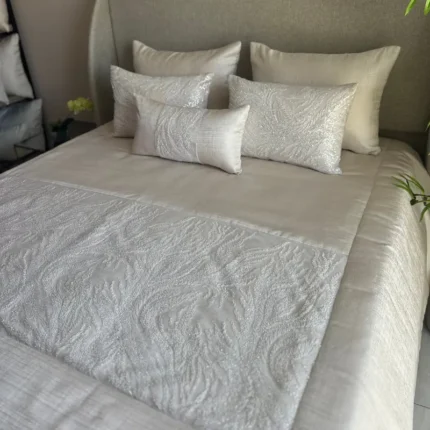 couvre lit Achek motif blanc Tunisie