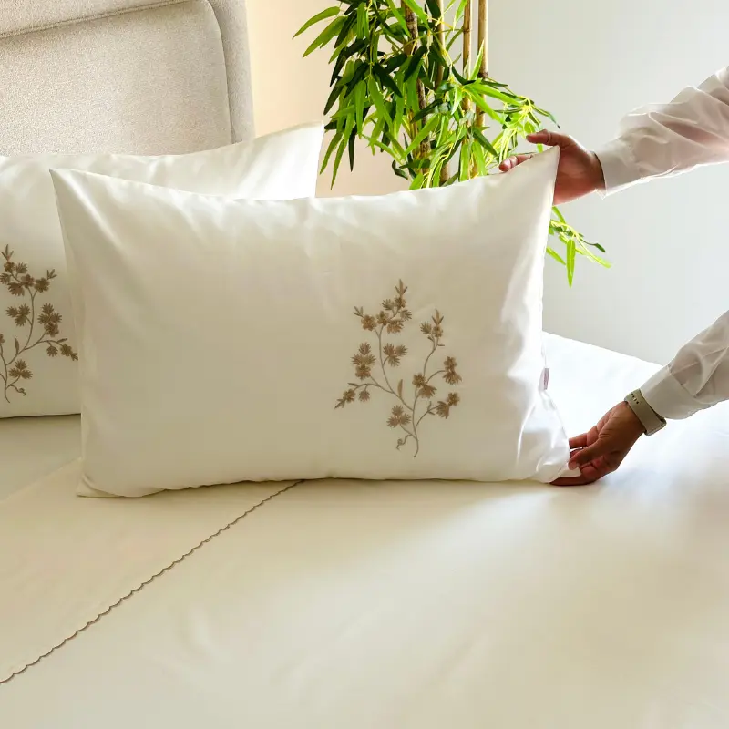 parure de lit coton satiné 4 pièces Fleur de Rêve Tunisie