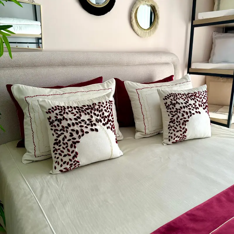 Couvre lit Automne Tunisie couleur Bordeau