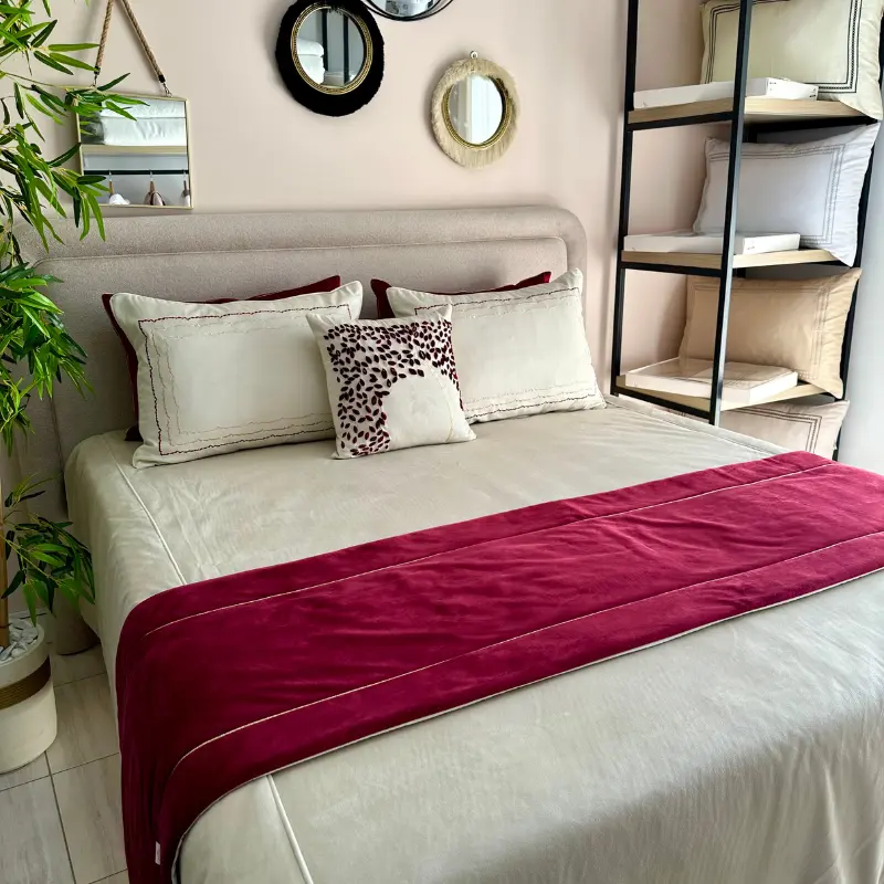 Couvre lit Automne Tunisie couleur Bordeau