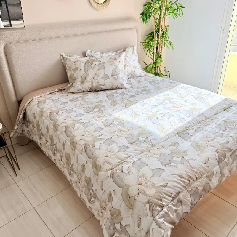 couette douce romance double face en coton 100%