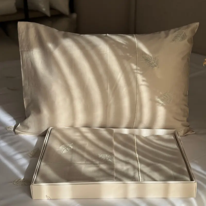 parure de lit feuille dorée coton satiné 180x200