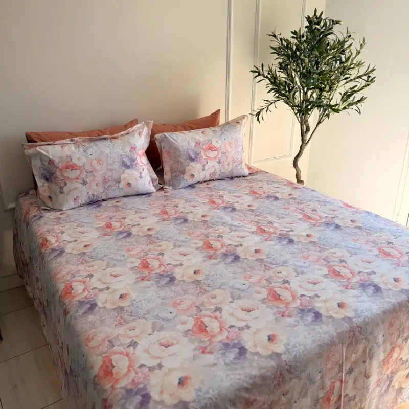 housse de couette florale coton 100 180x200
